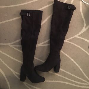 Boohoo Over the knee Eva block heel boots
