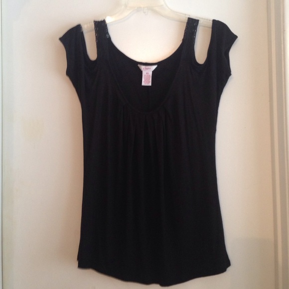 Xsmall black top. Peek a boo shoulders. - Picture 1 of 1