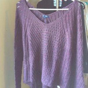 AEO Purple V-neck Sweater