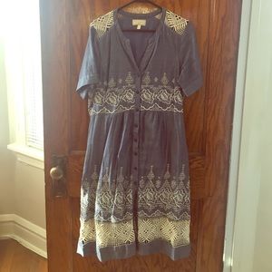 Size 12 Lace and Chambray Anthropologie Dress