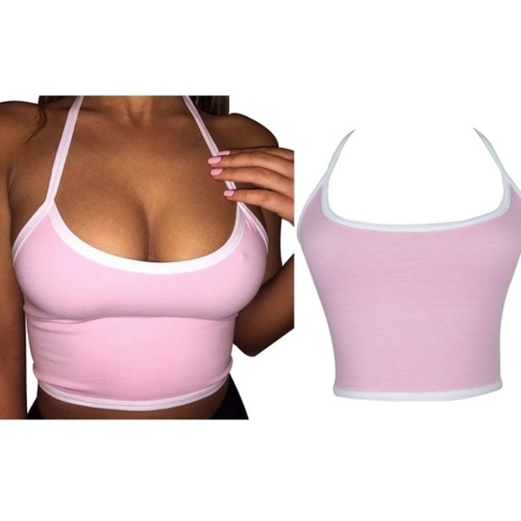 Light Pink Crop Top Halter