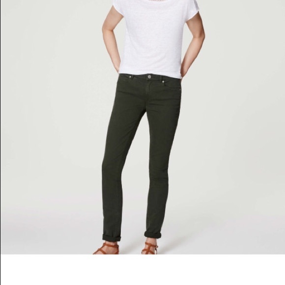 Ann Taylor Loft Modern Skinny, Dark Green, Size 8p