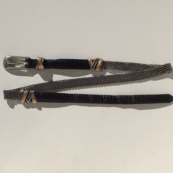 ?NEW?Brighton Chain & Leather 2-Tone Belt-Med 30 main image 4