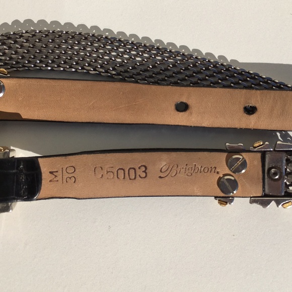 ?NEW?Brighton Chain & Leather 2-Tone Belt-Med 30