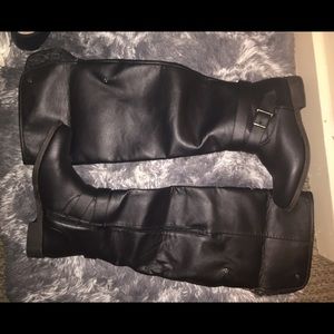 NWOT Black Wide Calf Riding Boots Size 10