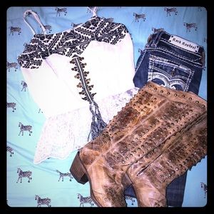 BKE Lace & Embellished Tank Top