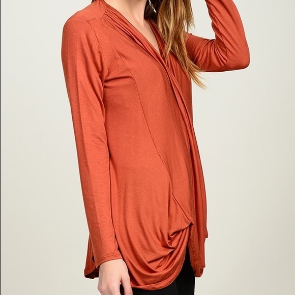 Orange Surplice Top - Picture 2 of 3