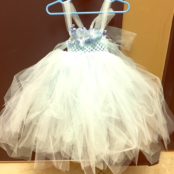 💗Light blue flower girl or just tutu dress👗