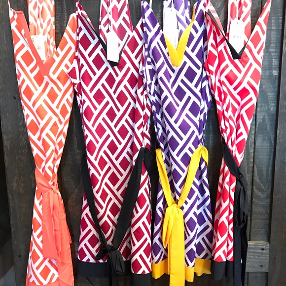 Mudpie Gameday RB Dress Tangerine - Picture 3 of 3