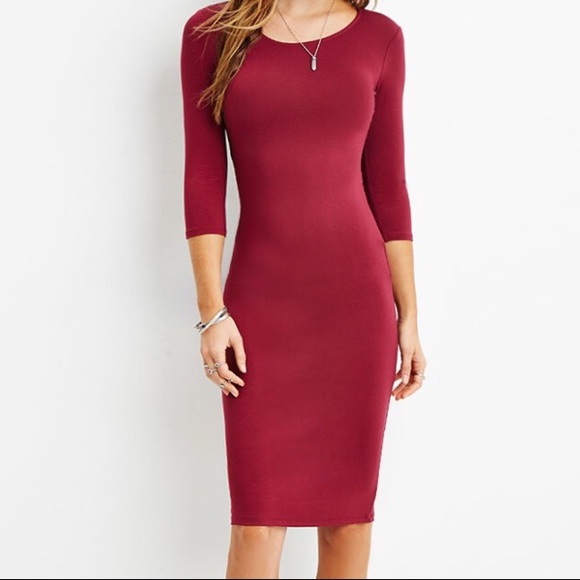 Burgundy Midi Bodycon