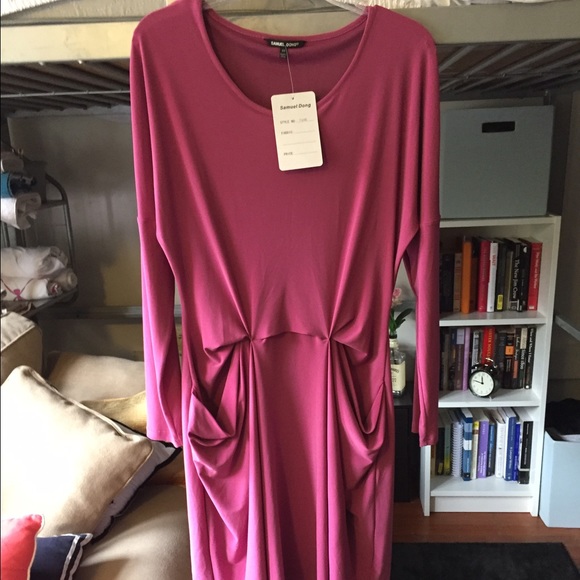 Pink Samuel Dong Long Sleeve Dress (Magenta) - Picture 1 of 4