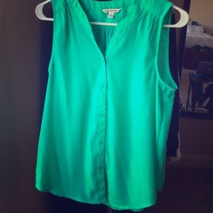 AEO Mint Green Button-up Tank