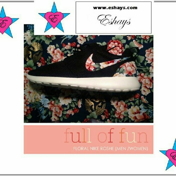 POPULAR ASIAN FLORAL PRINTED NIKE ROSHE RUNS - Picture 1 of 4
