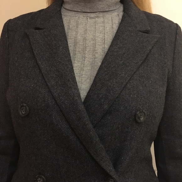 NAVY AND DENIM COLORED FABRIC TWO TONED COAT~SMALL - Picture 7 of 8