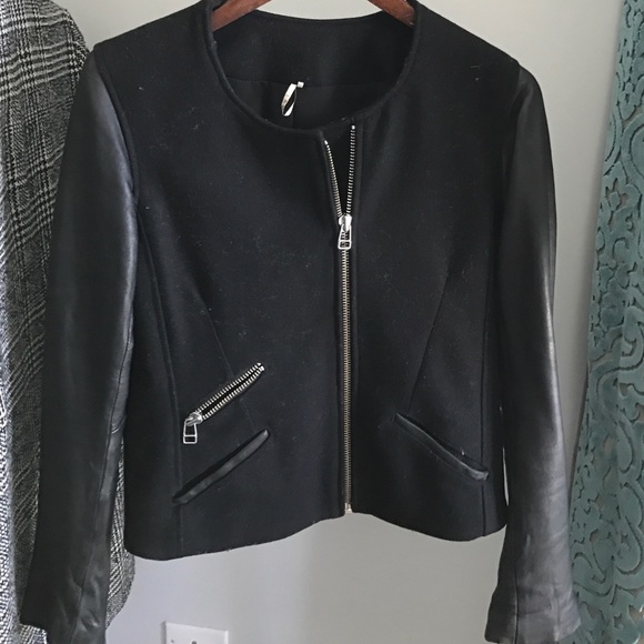 IRO Coat with Leather Sleeves