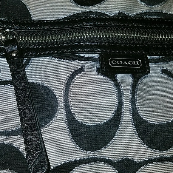 SALE! Coach black silver signature c bag - Picture 6 of 8