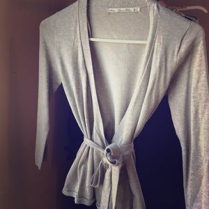 Zara Grey Wrap Sweater