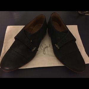 Navy blue leather Joie Flats