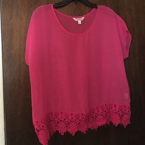 Pink sheer top
