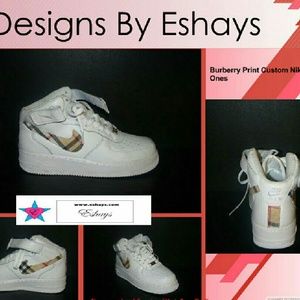 CUSTOM PLAID PRINT NIKE AIR FORCE ONES- MID TOPS