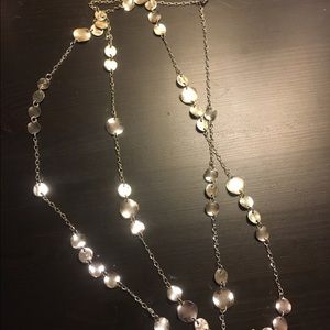 Long silver necklace