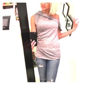 Rachel Roy off the shoulder gray top