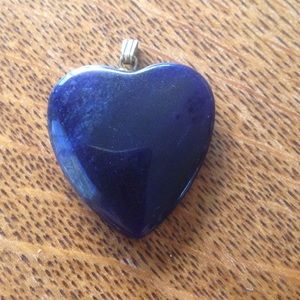 Deep blue stone heart pendant