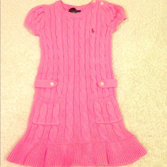Ralph Lauren Polo Pink Sweater Dress Size 4/4T