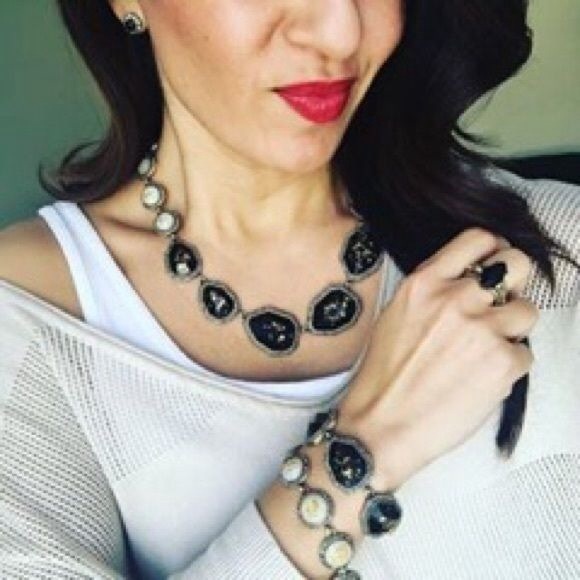 C+I Gilded Ivory + Jet Statement Necklace