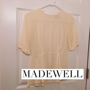Cream Madewell Silk Peplum Blouse & Undershirt!