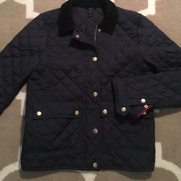 Navy Blue J Crew Quilted Jacket