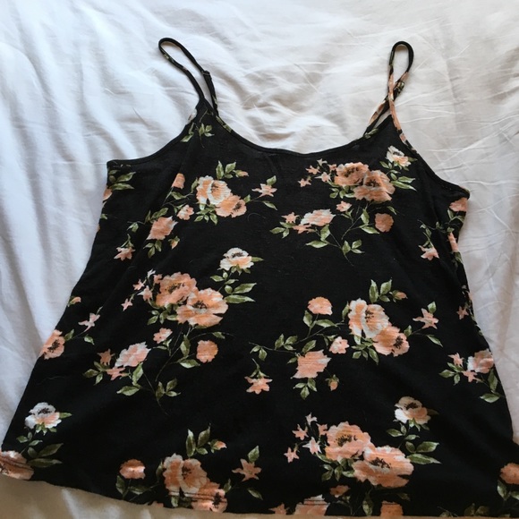 Forever 21 Floral Cutout Back Tank