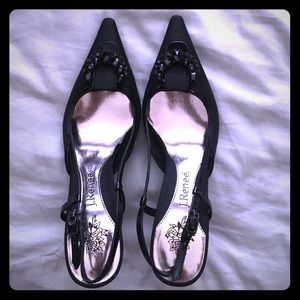 J. Renee Slingback Black Pumps