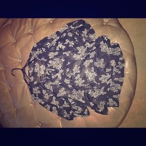 Black and with floral blouse