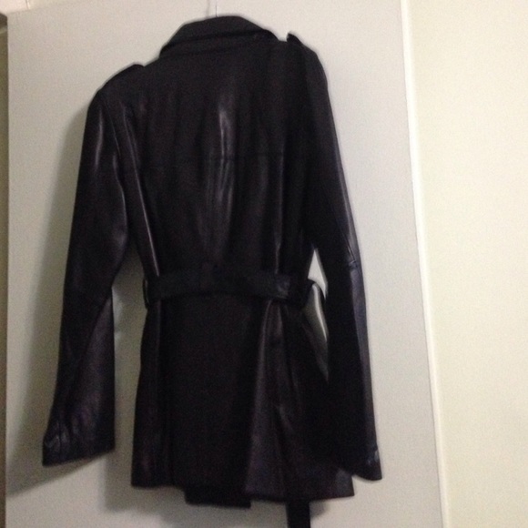 Women's Nicole Miller Black Leather Jacket - Picture 3 of 4