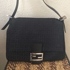 Fendi Zucchino Mini Mama Monogram Canvas Baguette