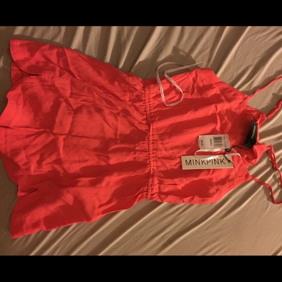 Minkpink Coral Confessions Romper Playsuit V Neck - Picture 3 of 4