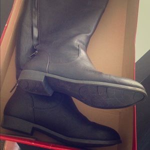 Wide Calf Tall Black Boots - size 8.5