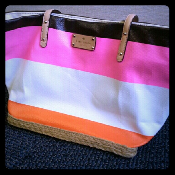 kate spade Handbags - Kate Spade pink orange white tote w/dust bag