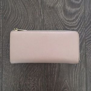 Coach Saffiano continental zip wallet gold pink