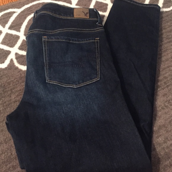 AE dark wash super skinny