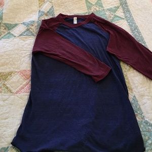 American apparel baseball tee
