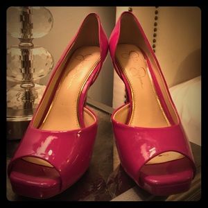 Jessica Simpson patent pumps