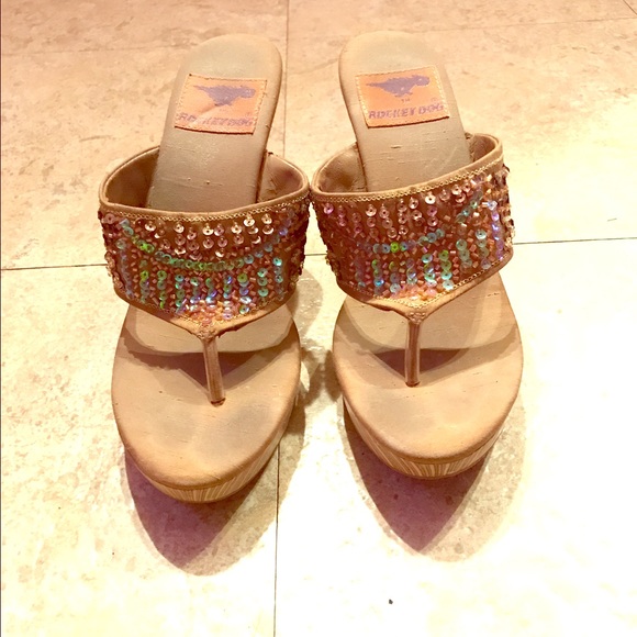 Sparkling Wedged Sandals