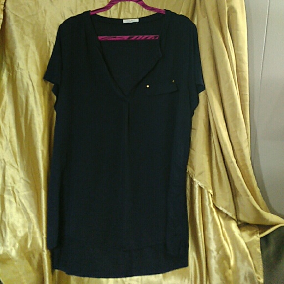 Navy blue silky top