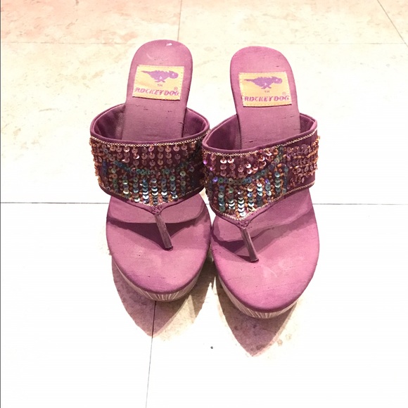 Sparkly Wedged Sandals
