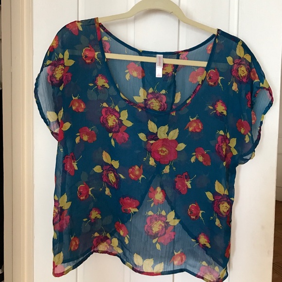 Open back floral blouse