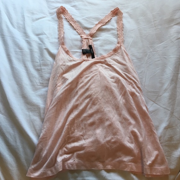 Forever 21 Baby Pink Racerback Crochet Tank