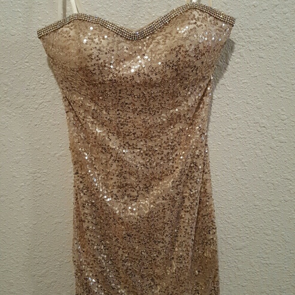 Gold 2 part prom/event dress