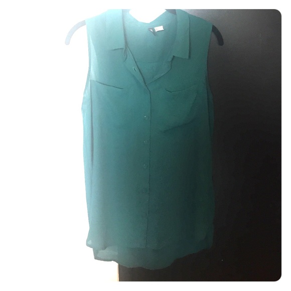 Dark green button down tank